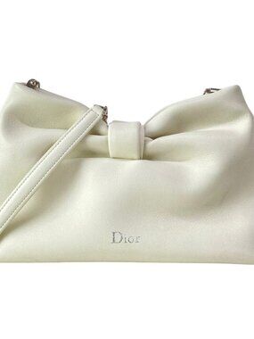 DIOR/ChristianDior Dior Bow Bag Small Cream Lambskin Shoulder Bag